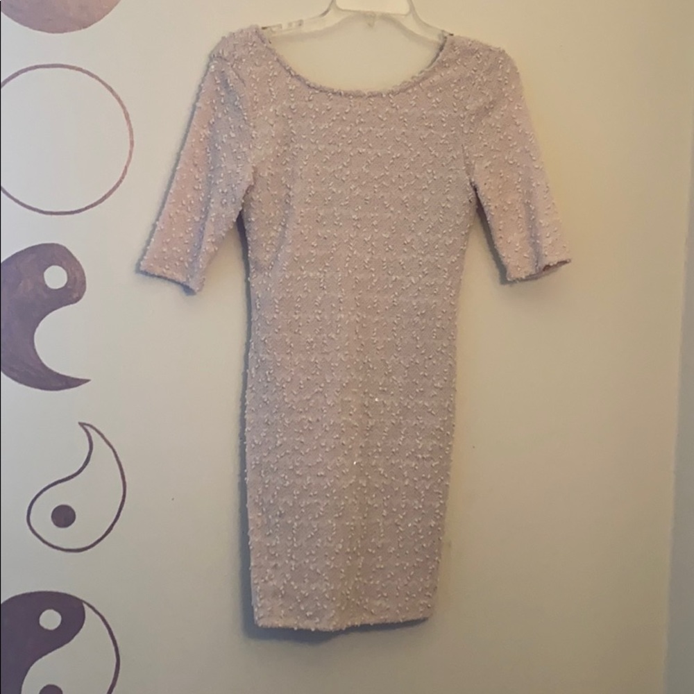 Cream Knit BodyCon Dress